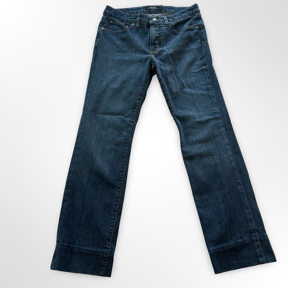 Lauren Ralph Lauren Straight Leg Jeans Size‎ 6 Medium Wash Hemmed Denim - Picture 2 of 15